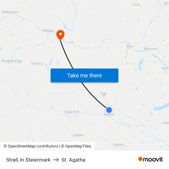 Straß In Steiermark to St. Agatha map