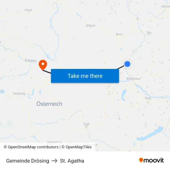 Gemeinde Drösing to St. Agatha map