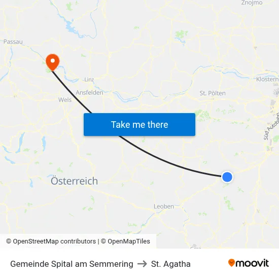 Gemeinde Spital am Semmering to St. Agatha map