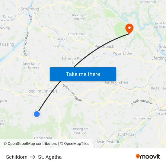 Schildorn to St. Agatha map