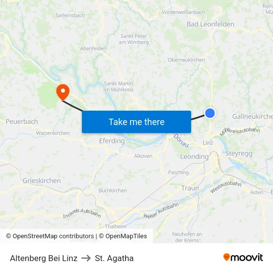 Altenberg Bei Linz to St. Agatha map