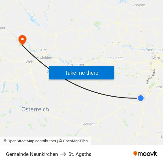 Gemeinde Neunkirchen to St. Agatha map