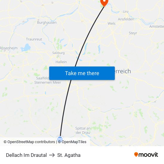 Dellach Im Drautal to St. Agatha map