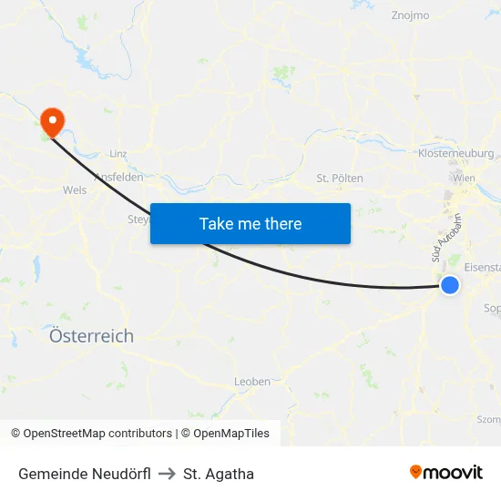 Gemeinde Neudörfl to St. Agatha map