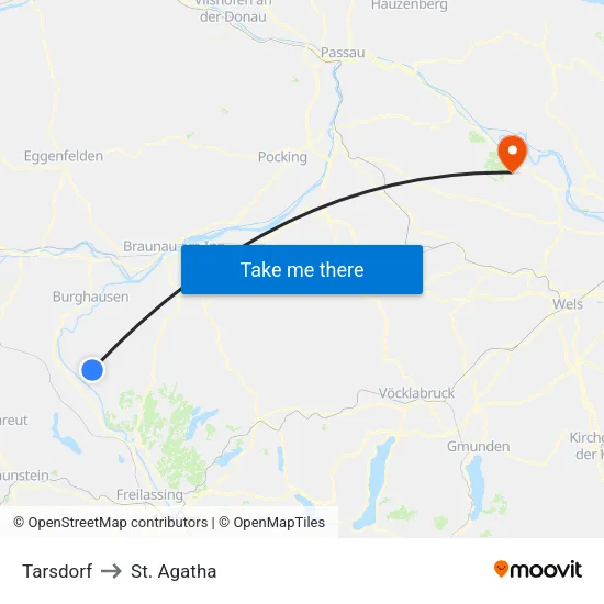 Tarsdorf to St. Agatha map