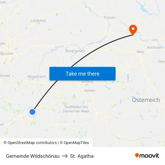 Gemeinde Wildschönau to St. Agatha map