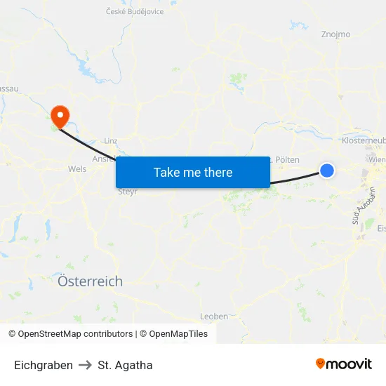 Eichgraben to St. Agatha map