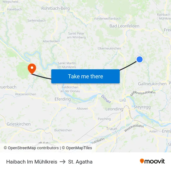 Haibach Im Mühlkreis to St. Agatha map