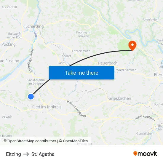 Eitzing to St. Agatha map