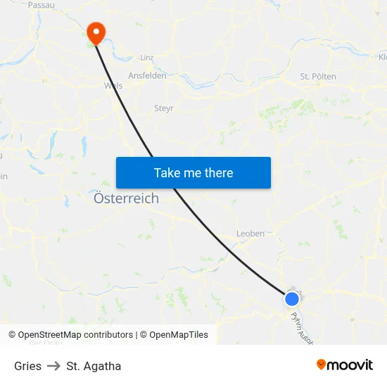 Gries to St. Agatha map