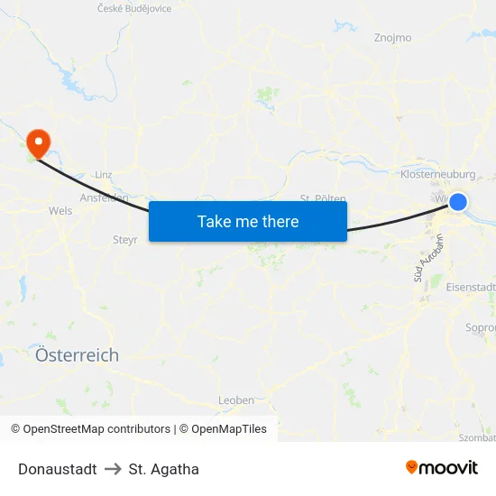 Donaustadt to St. Agatha map