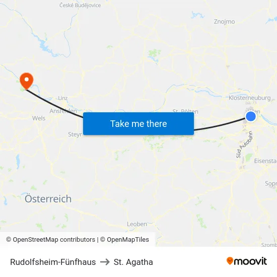 Rudolfsheim-Fünfhaus to St. Agatha map