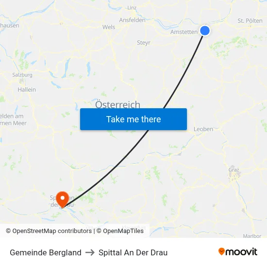 Gemeinde Bergland to Spittal An Der Drau map