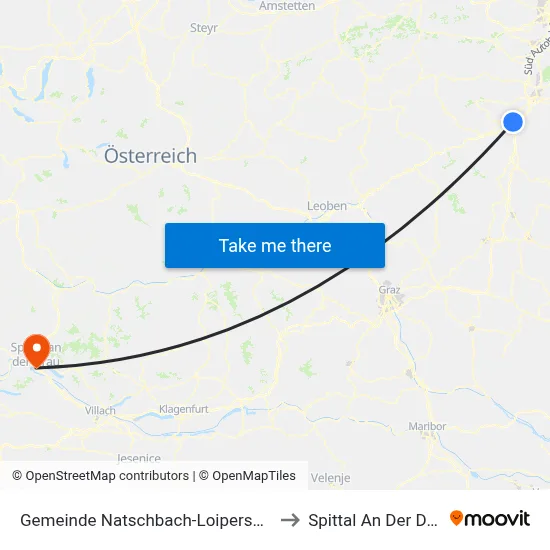 Gemeinde Natschbach-Loipersbach to Spittal An Der Drau map