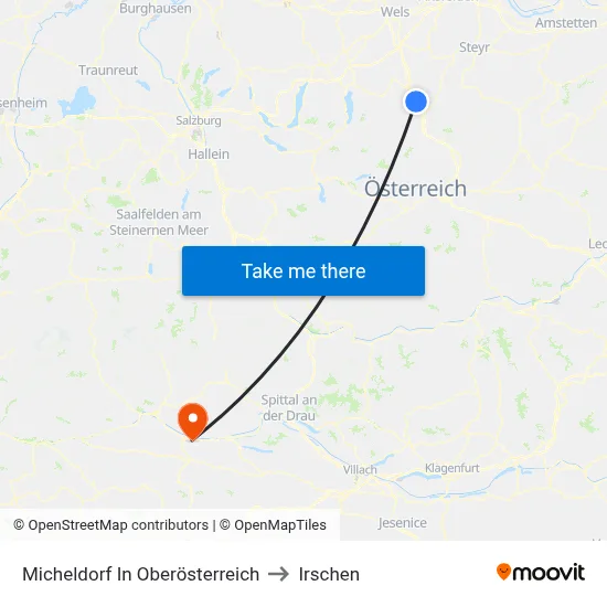 Micheldorf In Oberösterreich to Irschen map