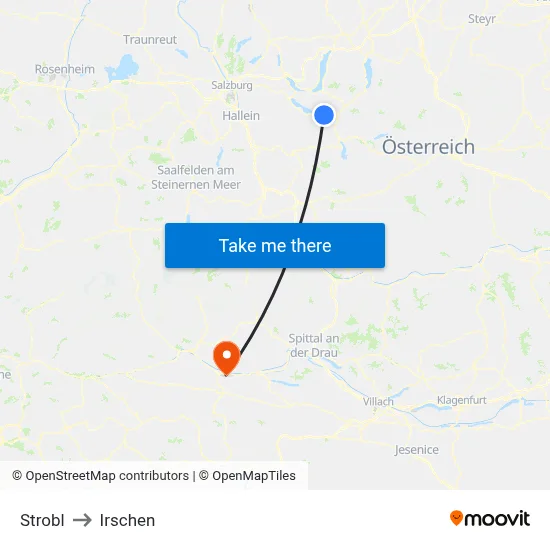 Strobl to Irschen map