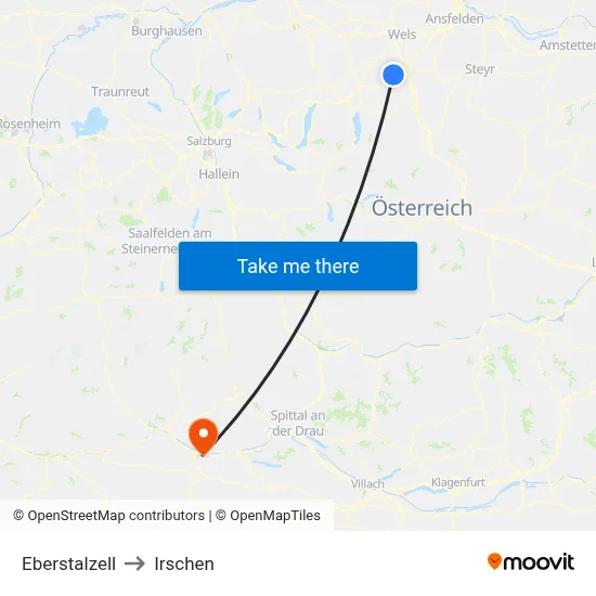Eberstalzell to Irschen map