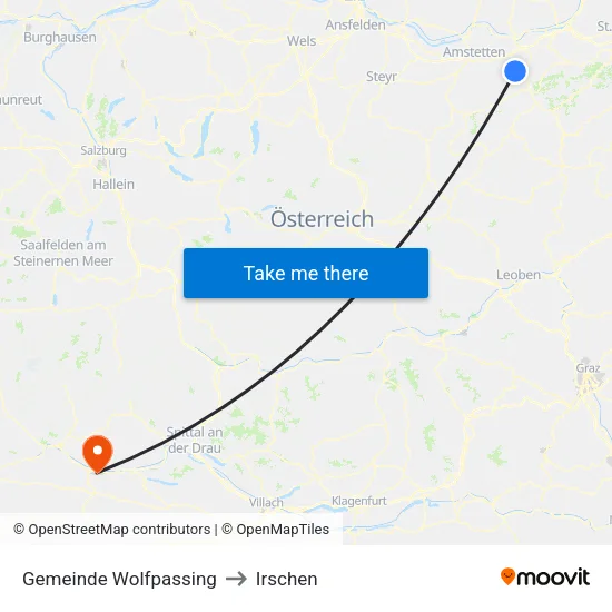 Gemeinde Wolfpassing to Irschen map
