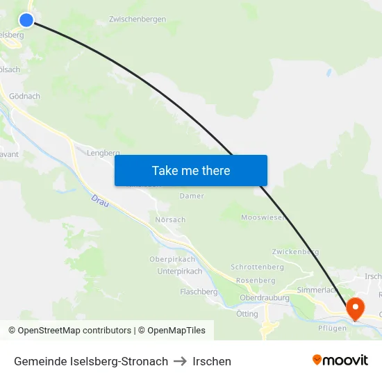 Gemeinde Iselsberg-Stronach to Irschen map