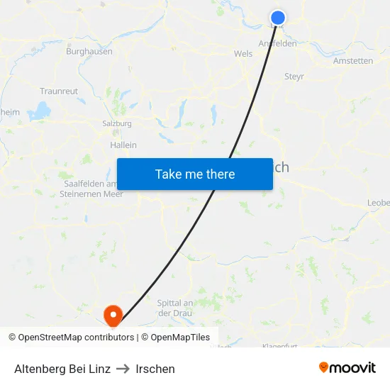 Altenberg Bei Linz to Irschen map