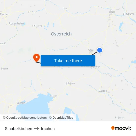 Sinabelkirchen to Irschen map