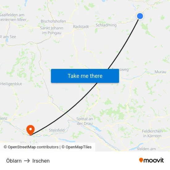 Öblarn to Irschen map