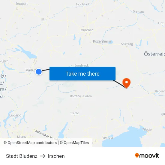 Stadt Bludenz to Irschen map