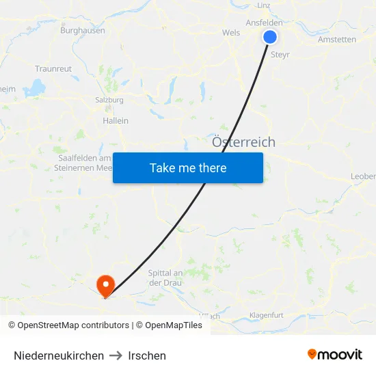 Niederneukirchen to Irschen map