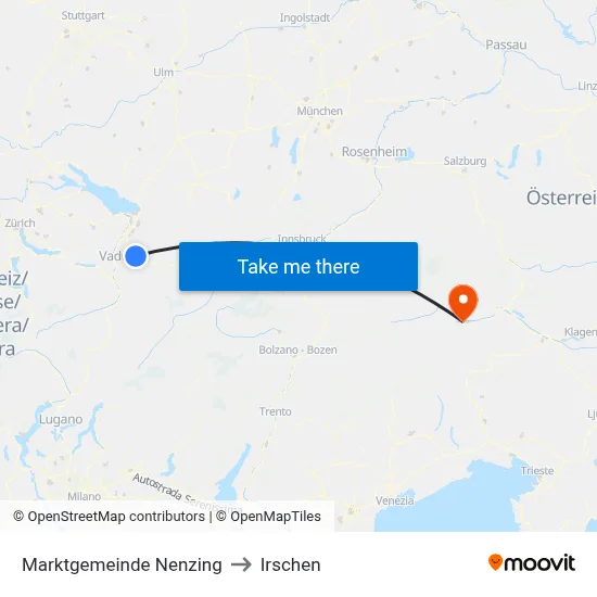 Marktgemeinde Nenzing to Irschen map