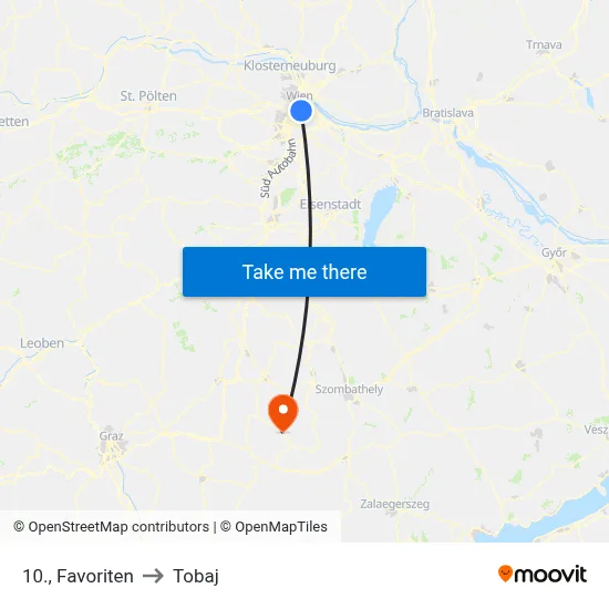 10., Favoriten to Tobaj map