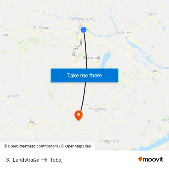 3., Landstraße to Tobaj map