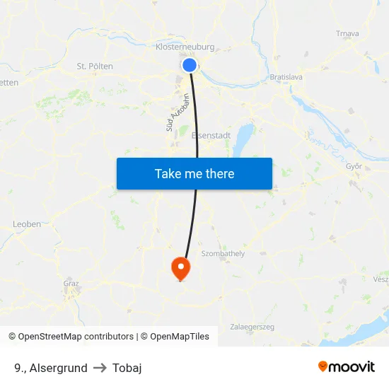 9., Alsergrund to Tobaj map