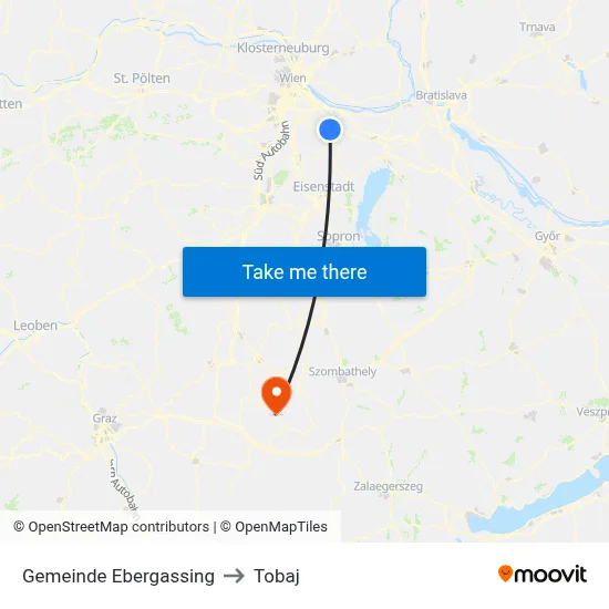 Gemeinde Ebergassing to Tobaj map