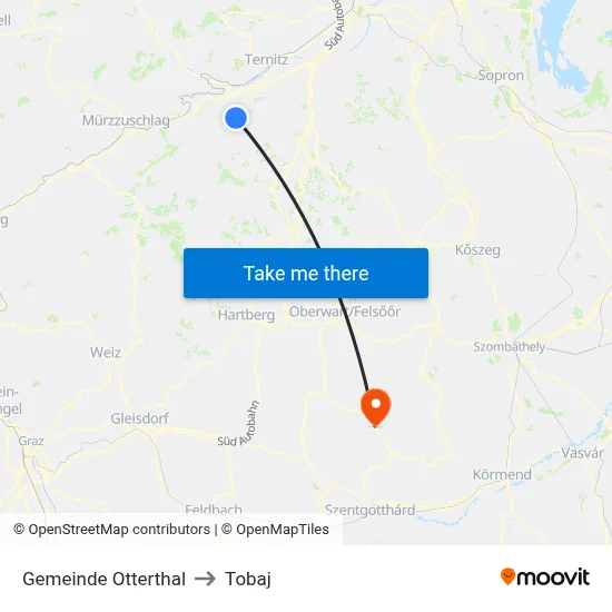 Gemeinde Otterthal to Tobaj map