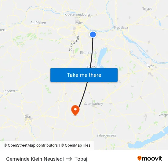 Gemeinde Klein-Neusiedl to Tobaj map