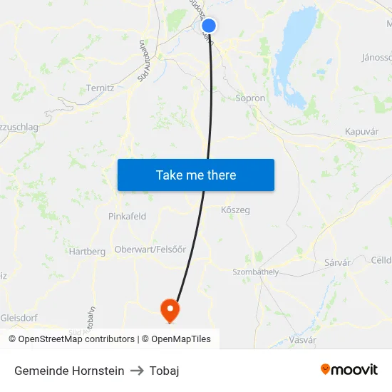 Gemeinde Hornstein to Tobaj map