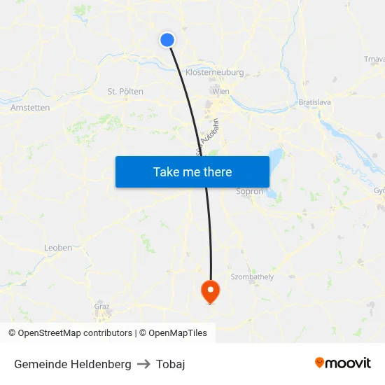 Gemeinde Heldenberg to Tobaj map