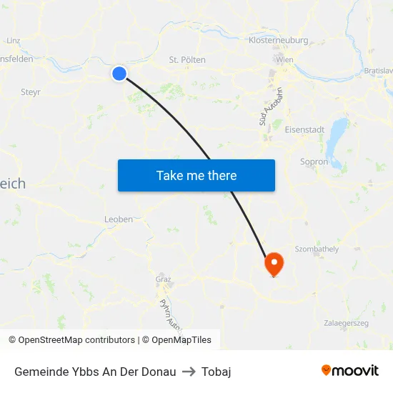 Gemeinde Ybbs An Der Donau to Tobaj map