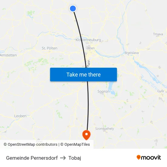 Gemeinde Pernersdorf to Tobaj map