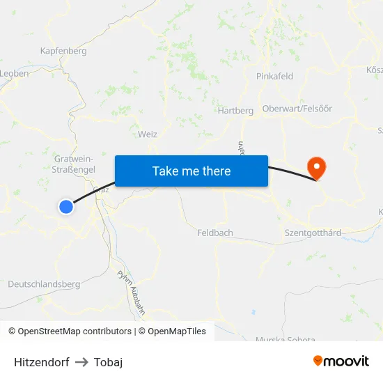Hitzendorf to Tobaj map