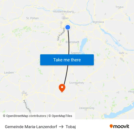 Gemeinde Maria-Lanzendorf to Tobaj map