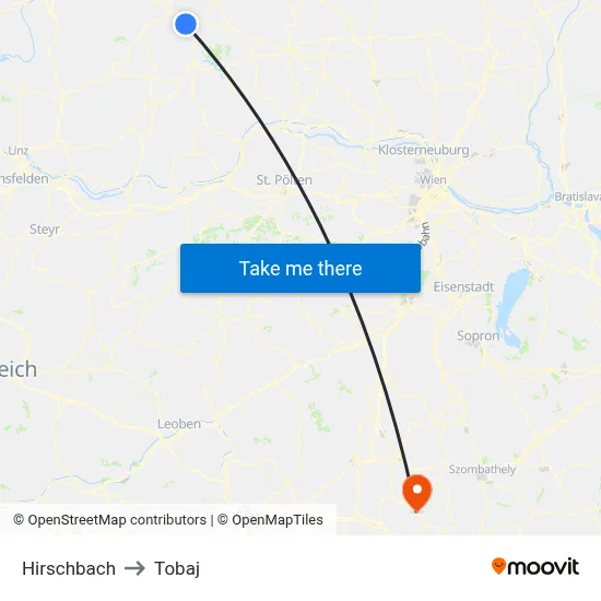 Hirschbach to Tobaj map