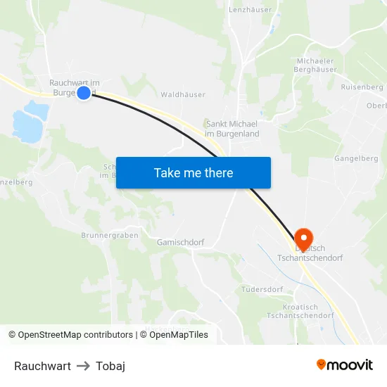 Rauchwart to Tobaj map