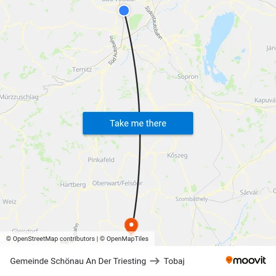 Gemeinde Schönau An Der Triesting to Tobaj map