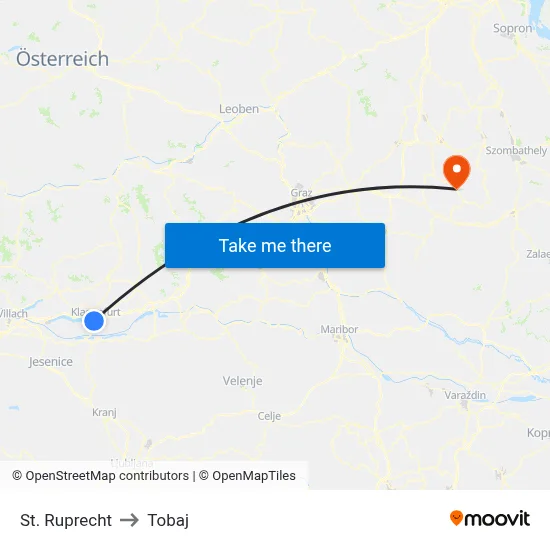 St. Ruprecht to Tobaj map