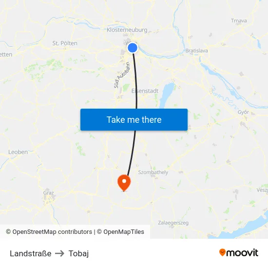 Landstraße to Tobaj map