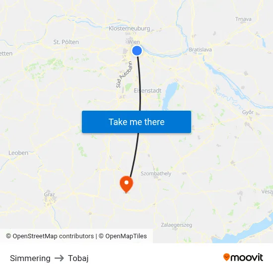 Simmering to Tobaj map