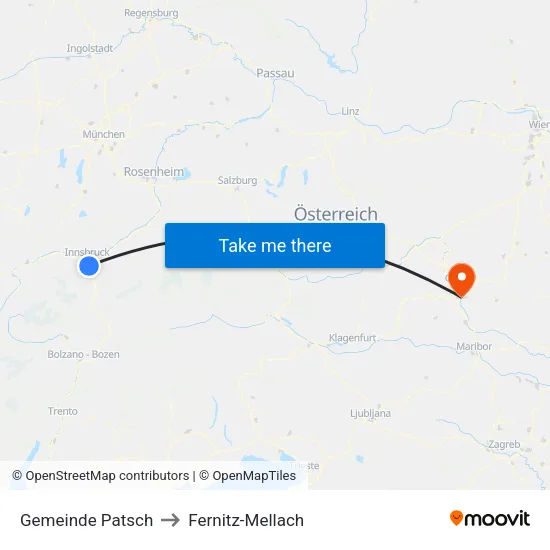 Gemeinde Patsch to Fernitz-Mellach map
