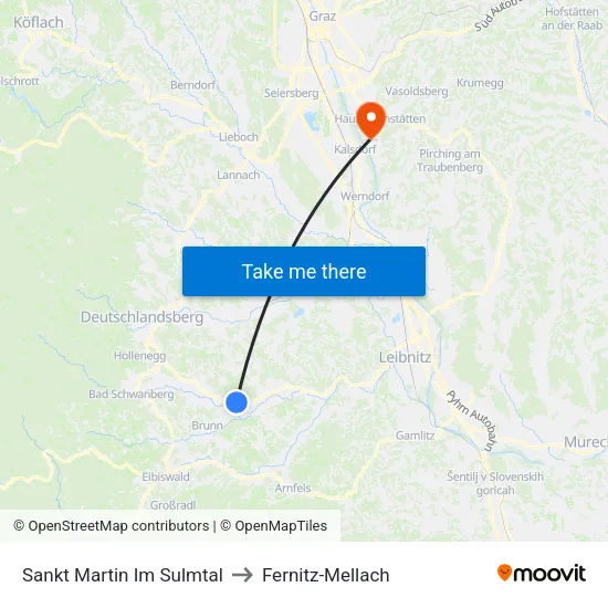 Sankt Martin Im Sulmtal to Fernitz-Mellach map