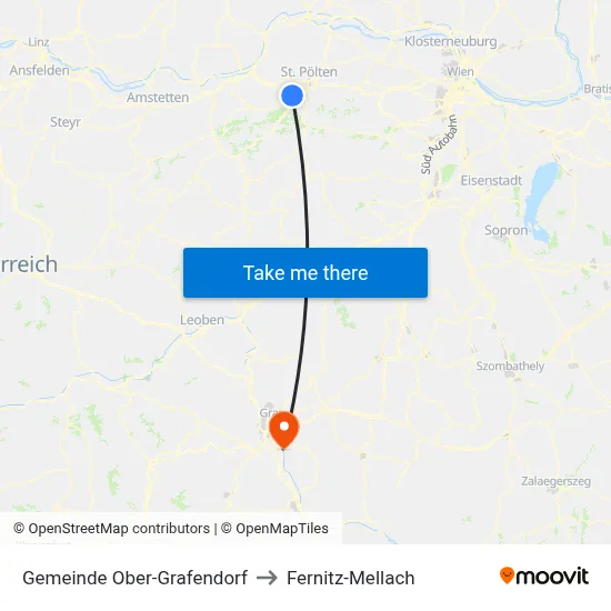 Gemeinde Ober-Grafendorf to Fernitz-Mellach map